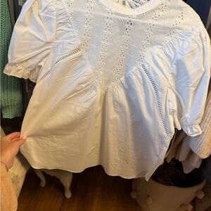 Free the Roses White Eyelet Women's Top